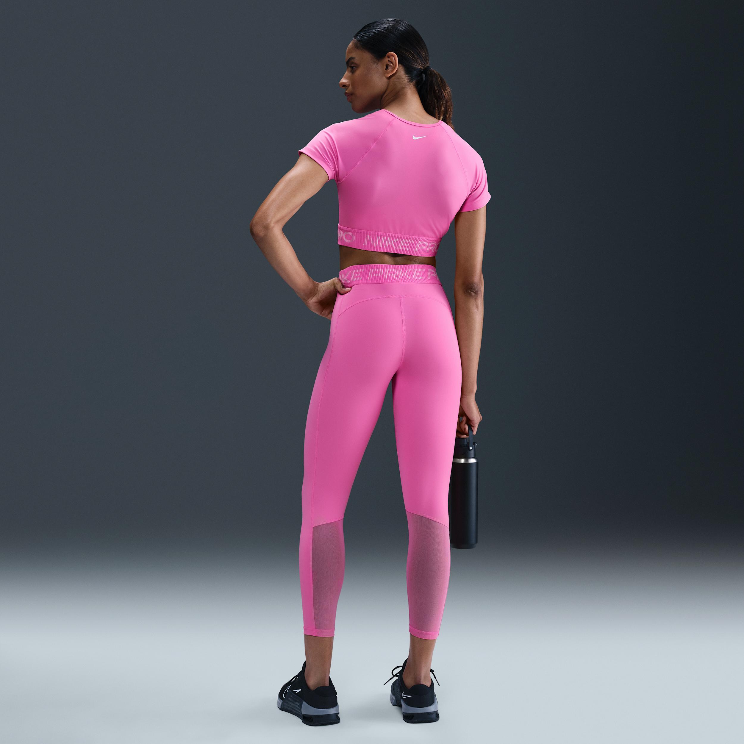 Womens Nike Pro Mid-Rise 7/8 Mesh-Panel Graphic Leggings | HV2306-675 Product Image