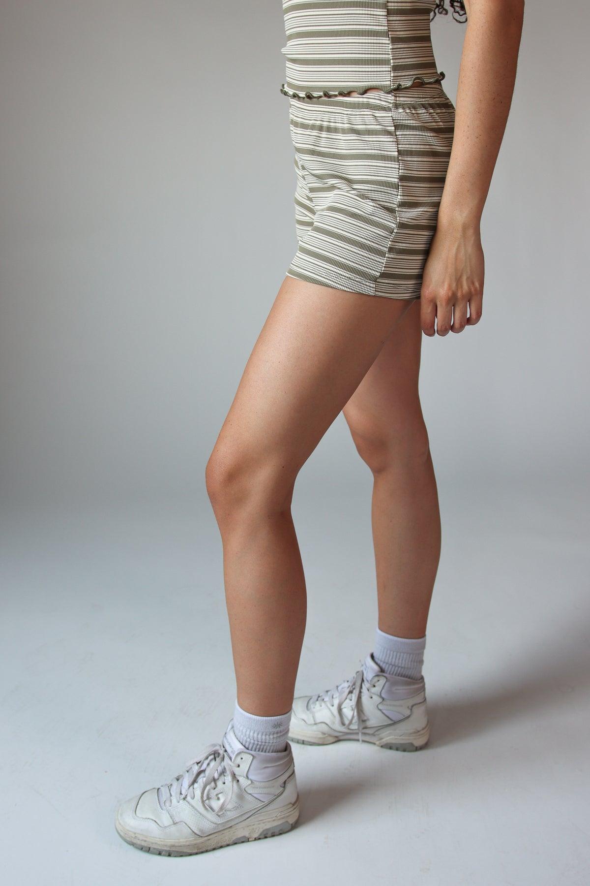 Striped Ribbed Shorts Product Image