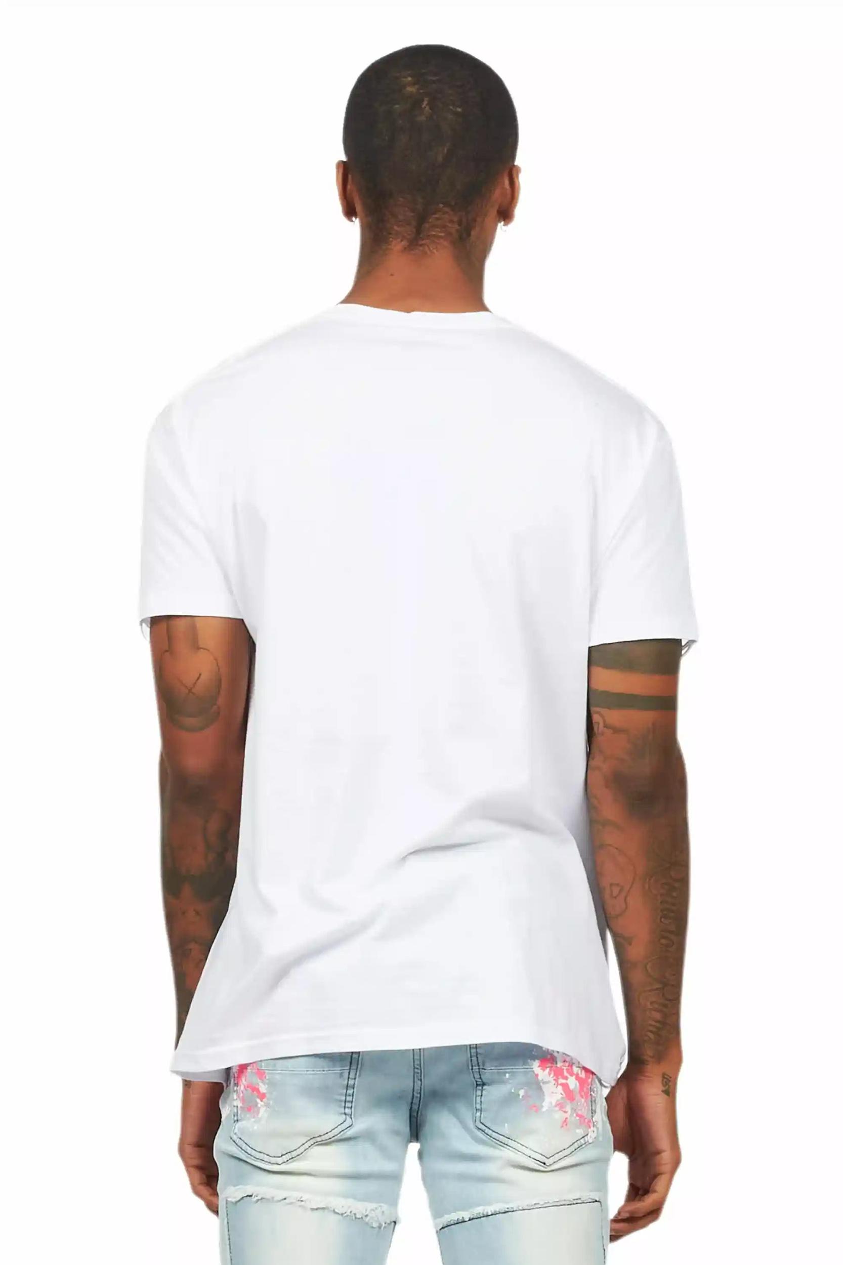 Beno White Oversized Graphic T-Shirt Male Product Image