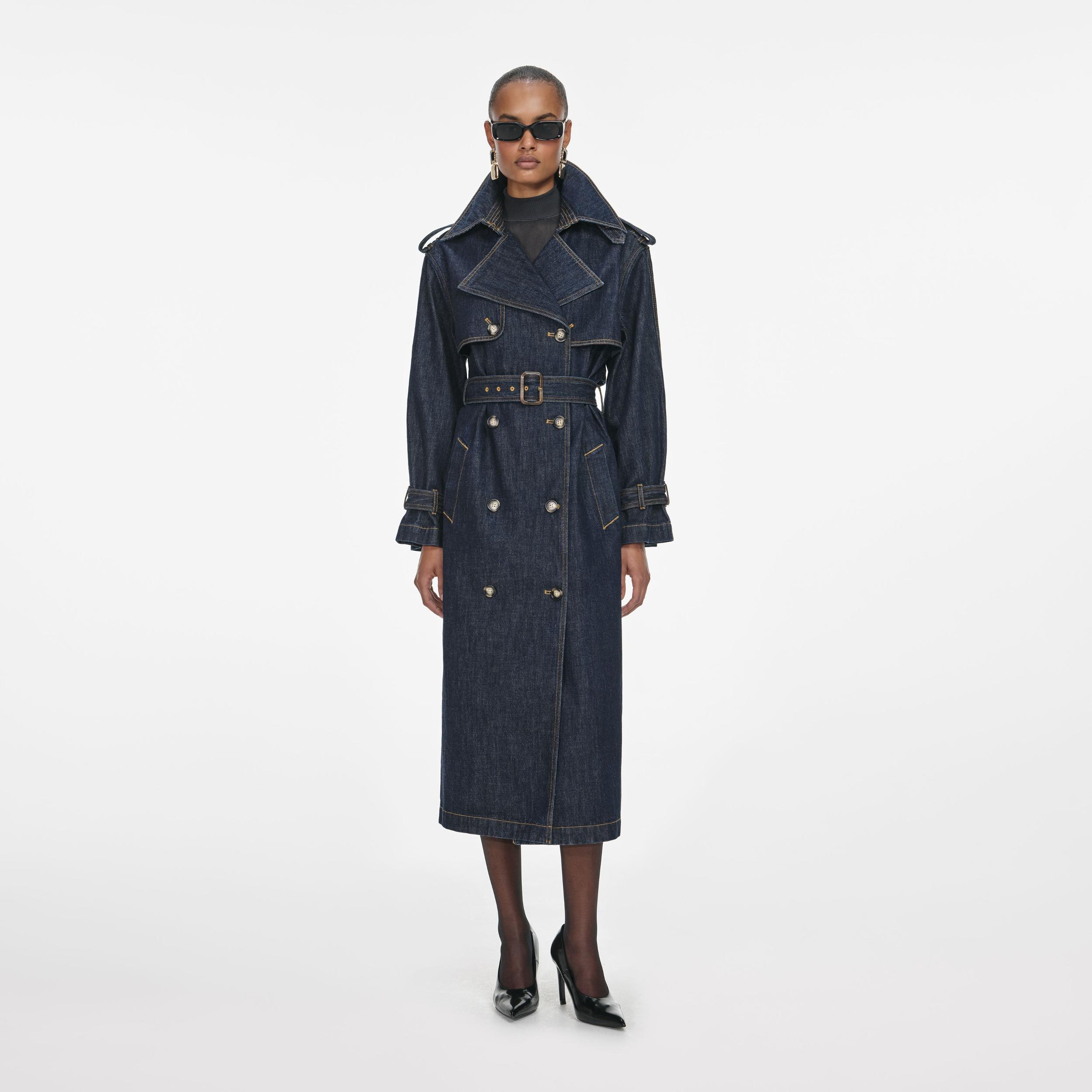 Indigo Denim Trench Coat Product Image