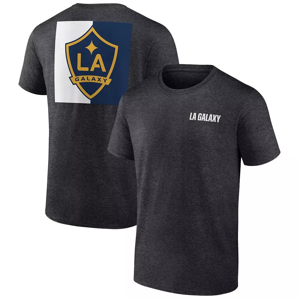 Men's Fanatics Heather Charcoal LA Galaxy Iconic Blocked-Out T-Shirt,  Product Image
