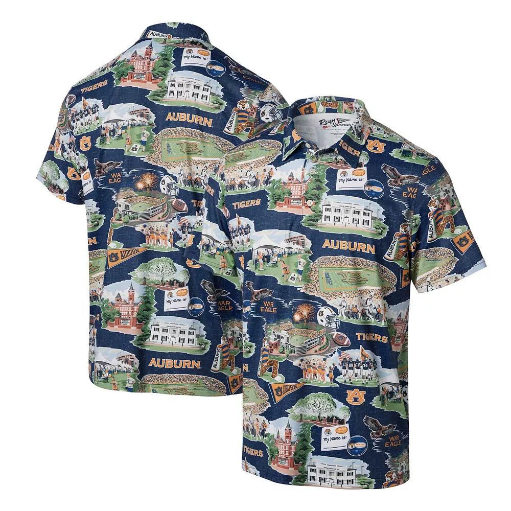 Men's Reyn Spooner Navy Auburn Tigers Scenic Polo,  Product Image