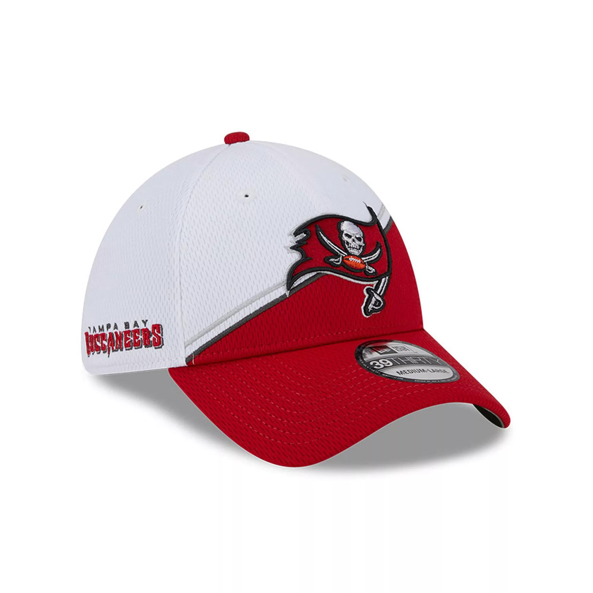 Men's New Era White/Red Tampa Bay Buccaneers 2023 Sideline 39THIRTY Flex Hat, Size: Small/Medium Product Image