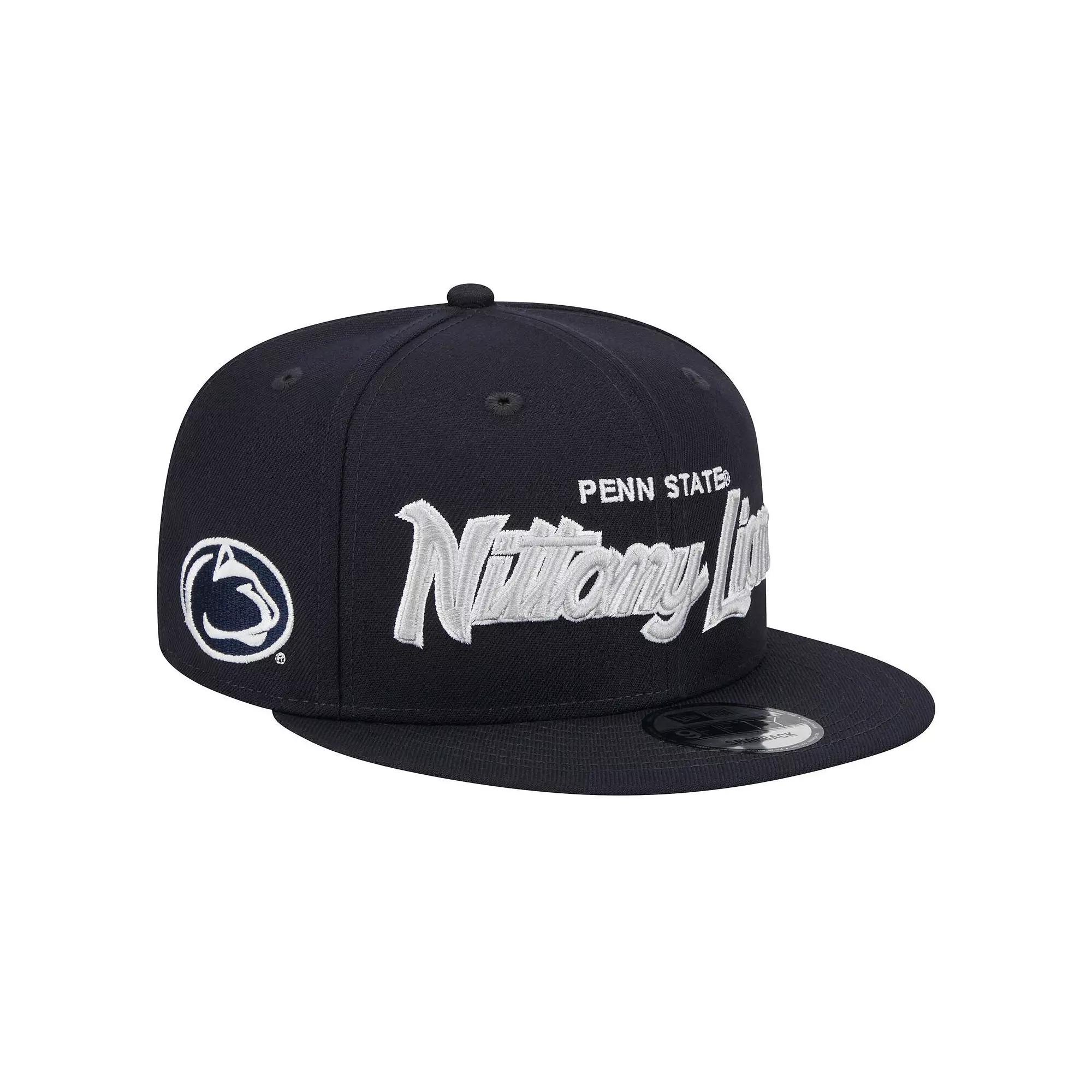 Men's New Era Navy Penn State Nittany Lions Team Script 9FIFTY Snapback Hat, Blue Product Image