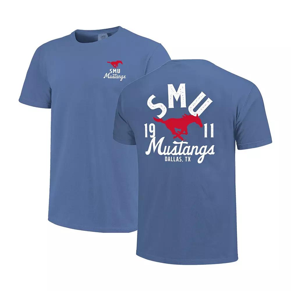 Men's Royal SMU Mustangs Comfort Colors Mascot Overlay T-Shirt, Size: 2XL, Nc2 Blue Product Image