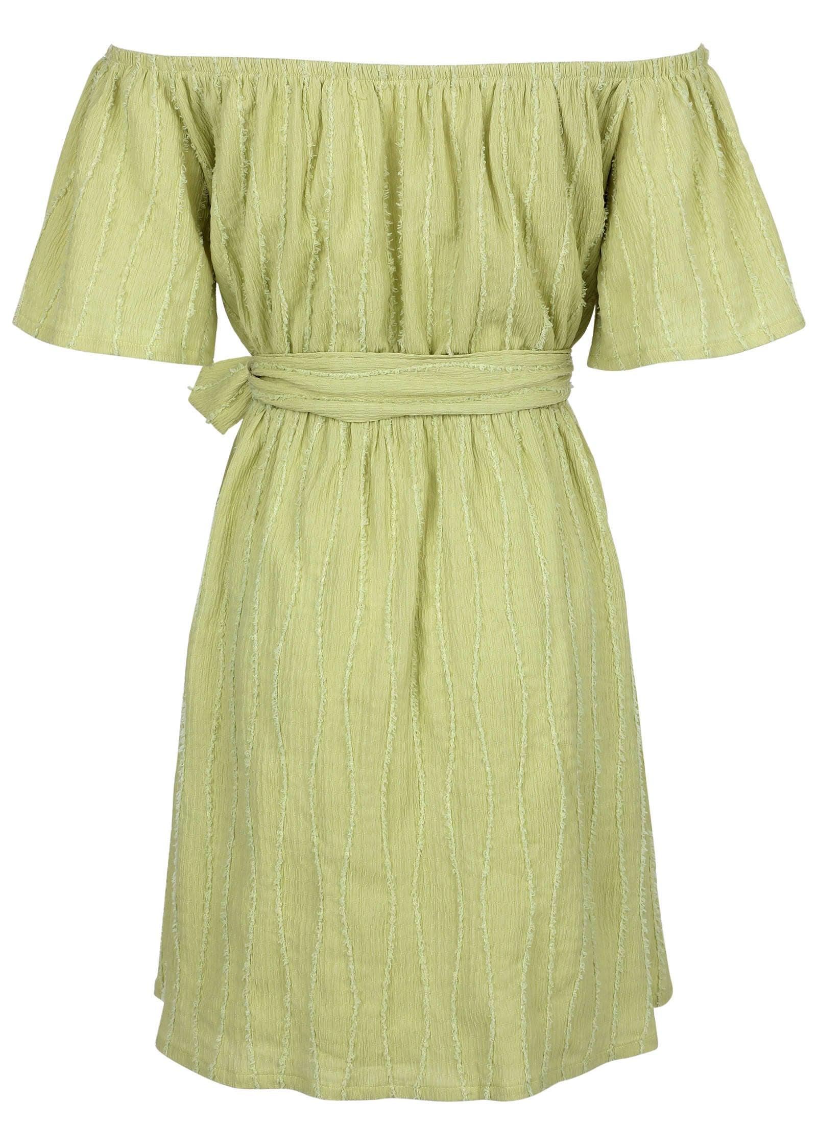 Off-The-Shoulder Mini Dress - Light Green Product Image