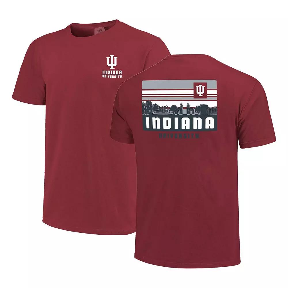 Men's Crimson Indiana Hoosiers Striped Campus Skyline T-Shirt,  Product Image