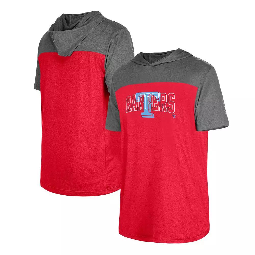 Men's New Era Red Texas Rangers Active Brushed Hoodie T-Shirt,  Product Image