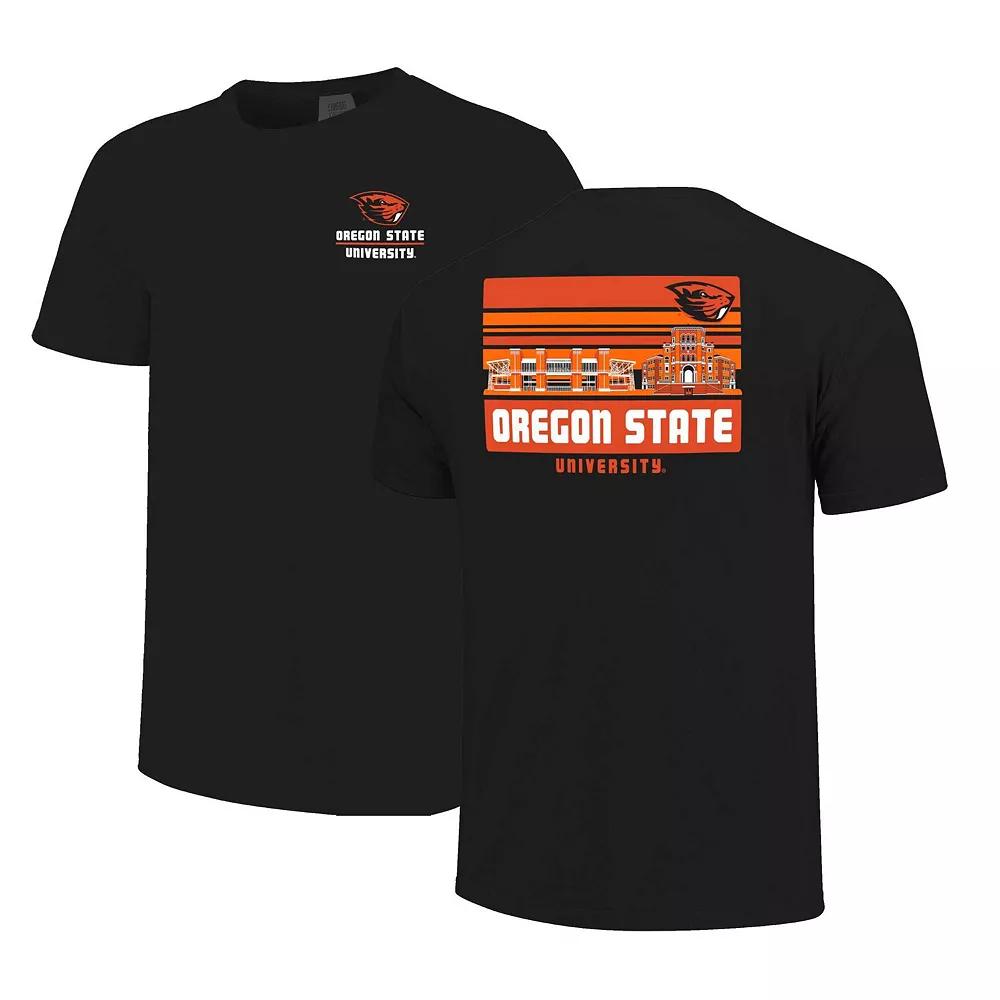 Men's Black Oregon State Beavers Striped Campus Skyline T-Shirt,  Product Image