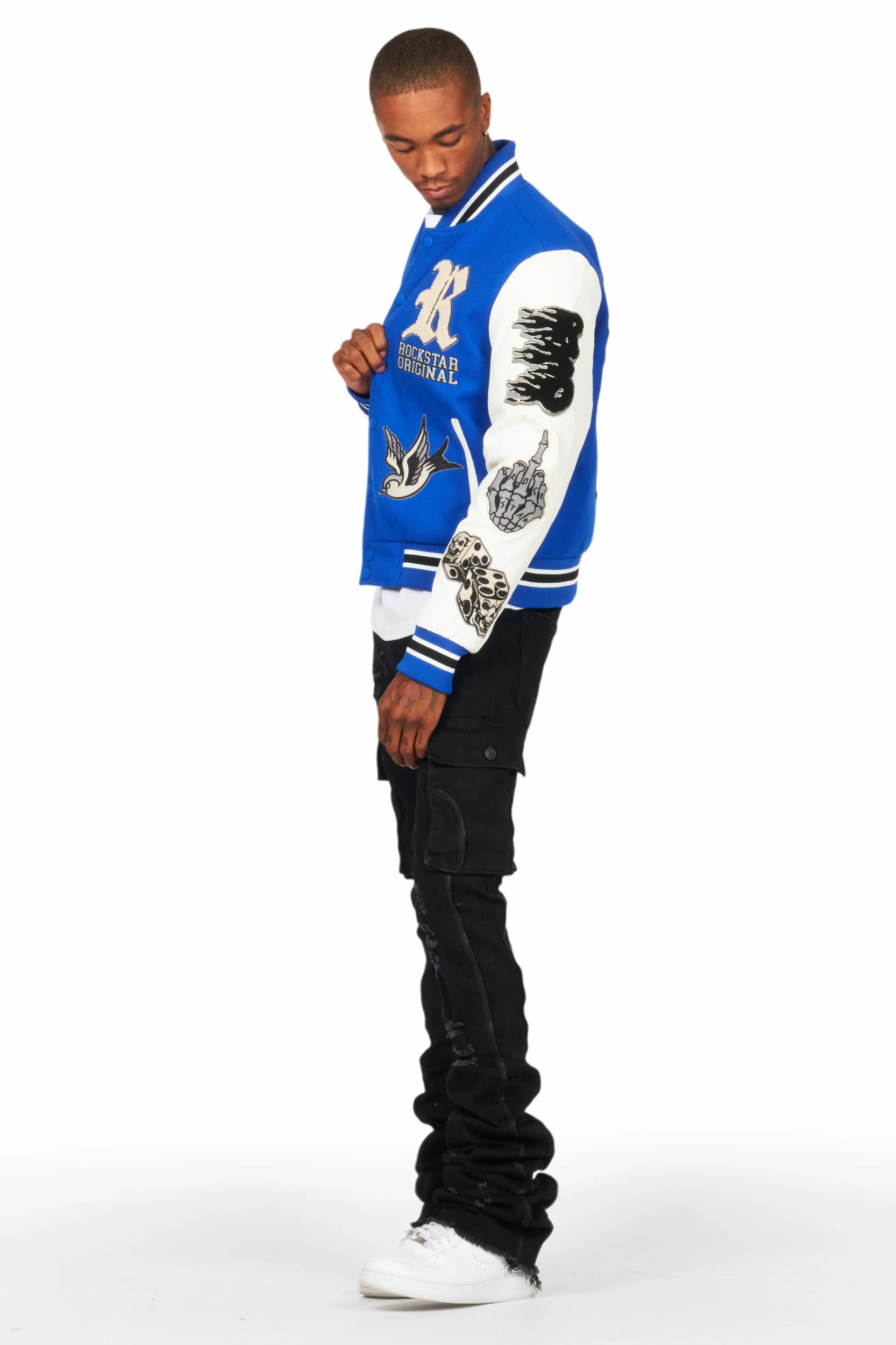 Vidar Royal Blue Varsity Jacket Male Product Image