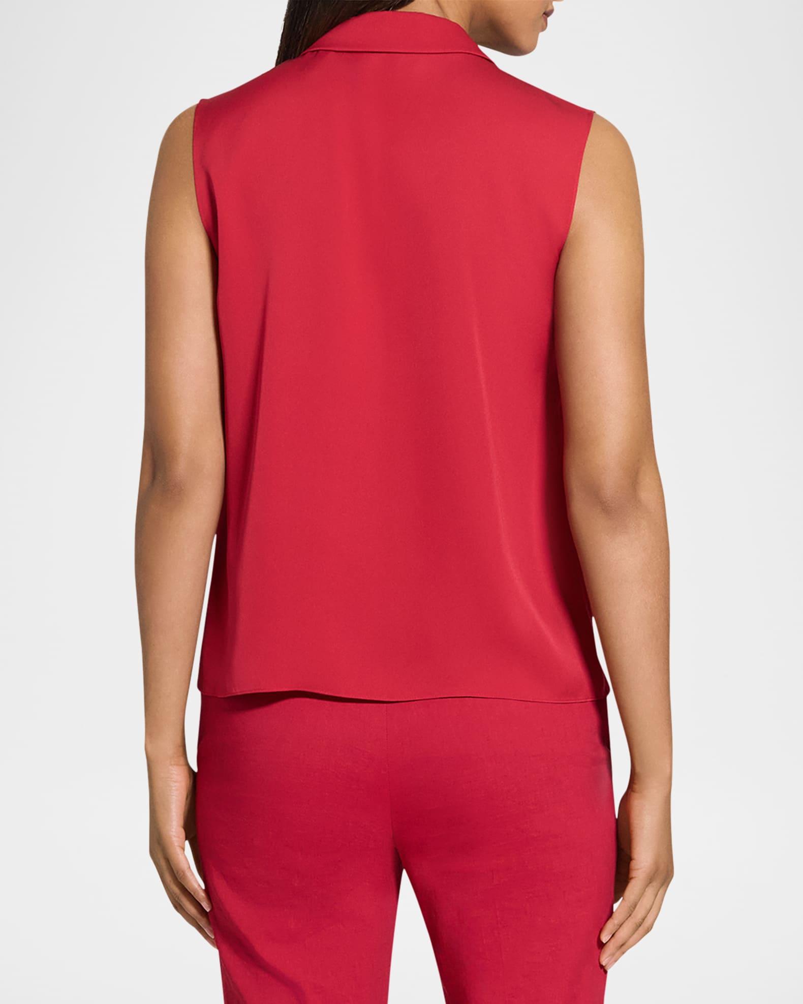 Sleeveless Silk Camp Blouse  Product Image