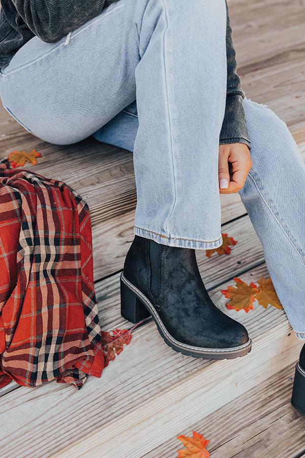 The Khloe Faux Suede Bootie in Black Product Image