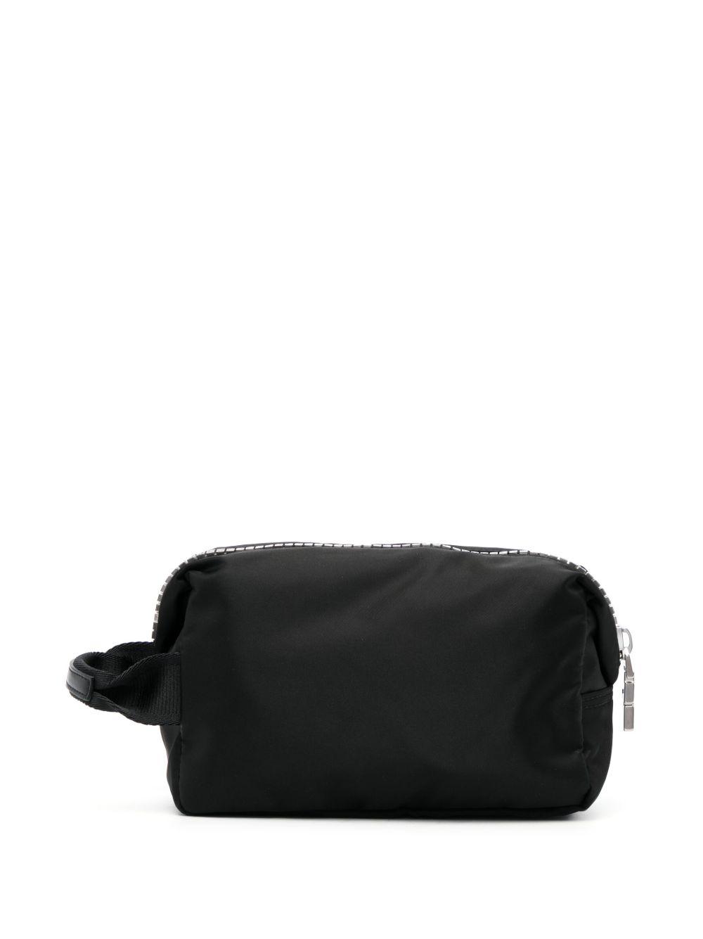 logo-print zipped wash bags Product Image