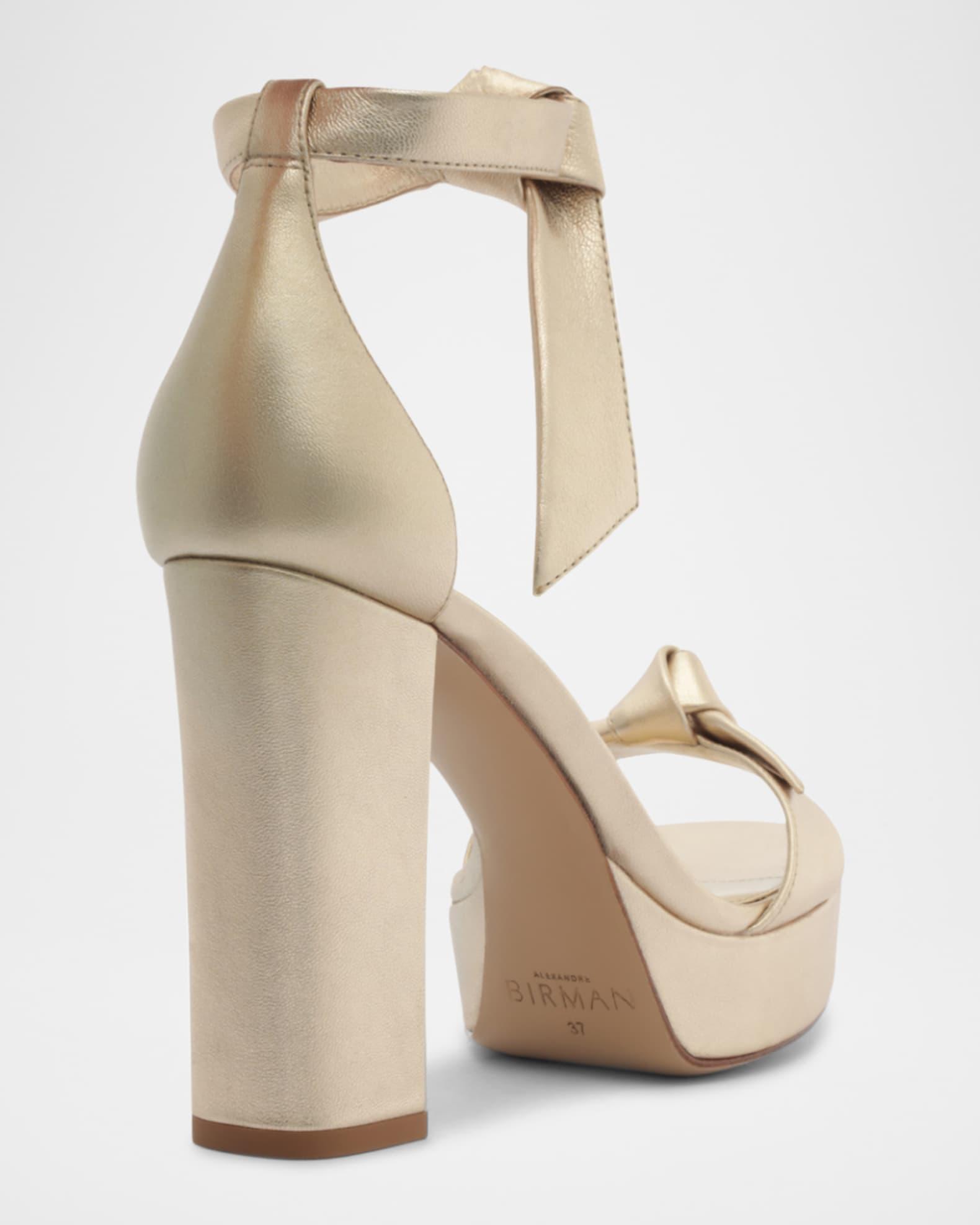 Mabeleh Metallic Leather Platform Sandals Product Image