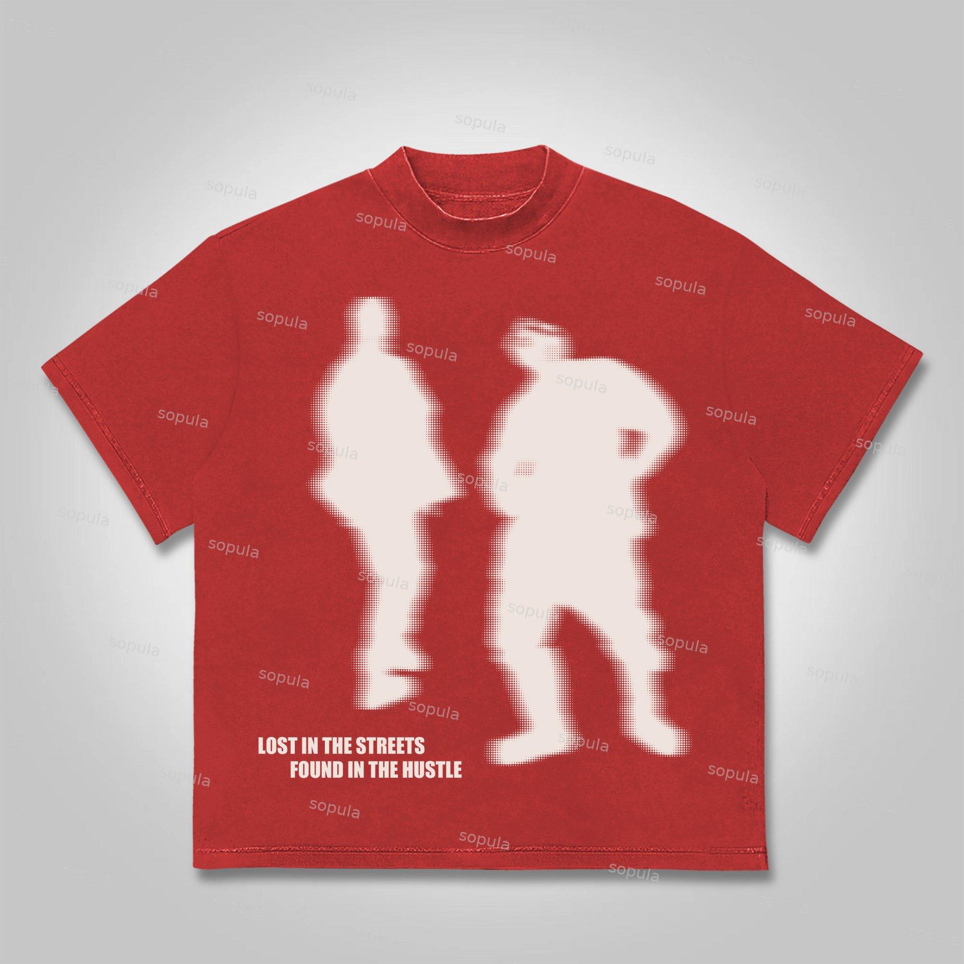 Sopula Street Outlet Abstract Character Graphics Cotton T-shirt Product Image