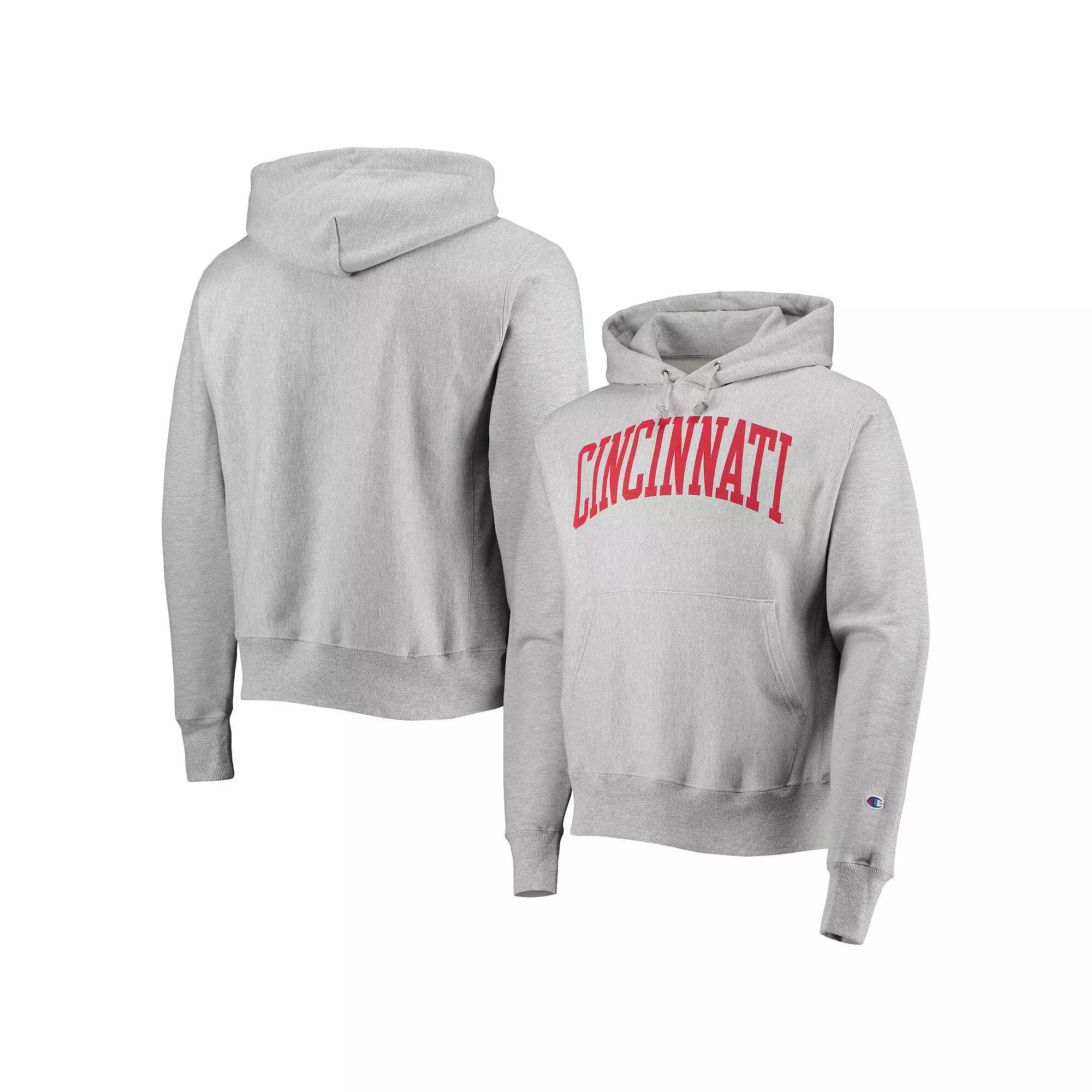Men's Champion Heathered Gray Cincinnati Bearcats Cincy Arch Pullover Hoodie,  Product Image