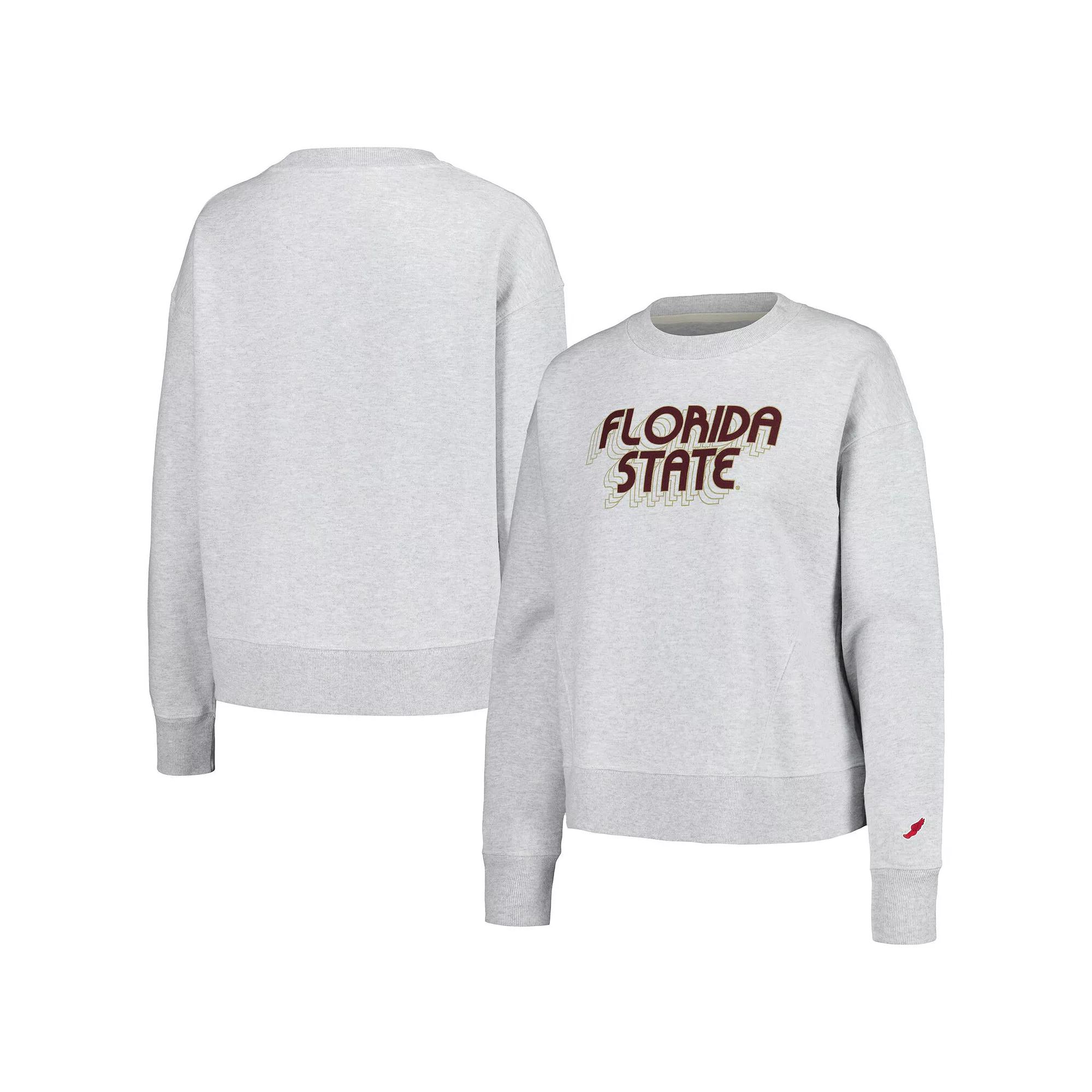 Women's League Collegiate Wear Ash Florida State Seminoles Boxy Pullover Sweatshirt, Size: Small, Black Product Image