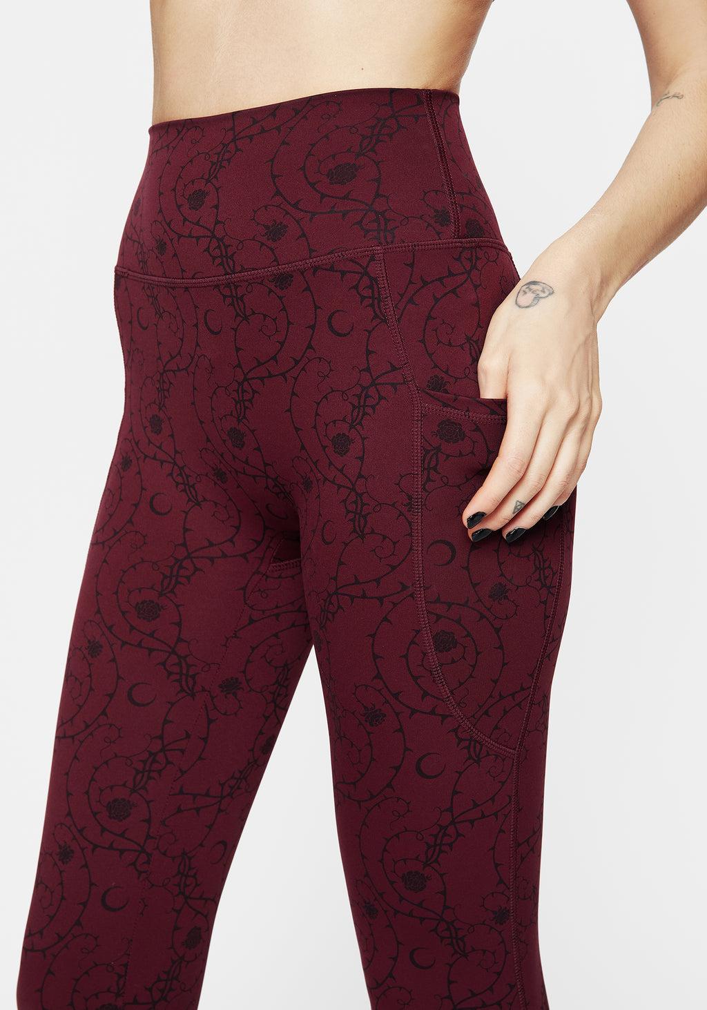 Rosethorn Floral Print Athleisure Sports Leggings Product Image
