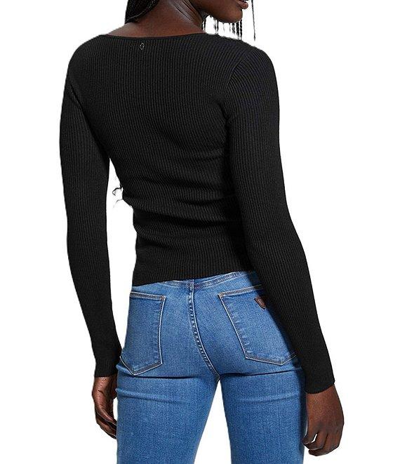 Guess Cirila Long Sleeve V-Neck Sweater Product Image