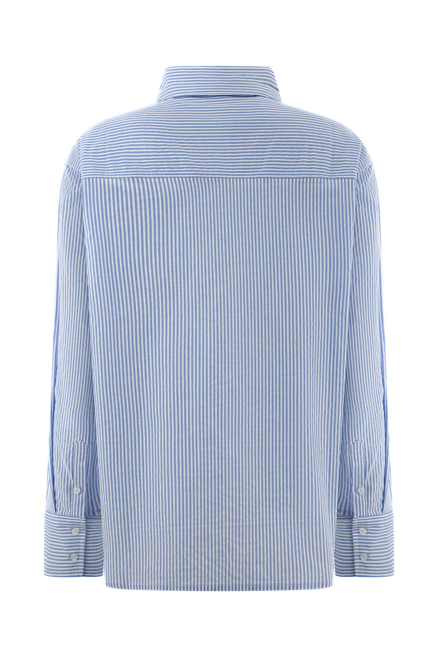 Hansen Oversized Shirt - Blue Pinstripe Product Image