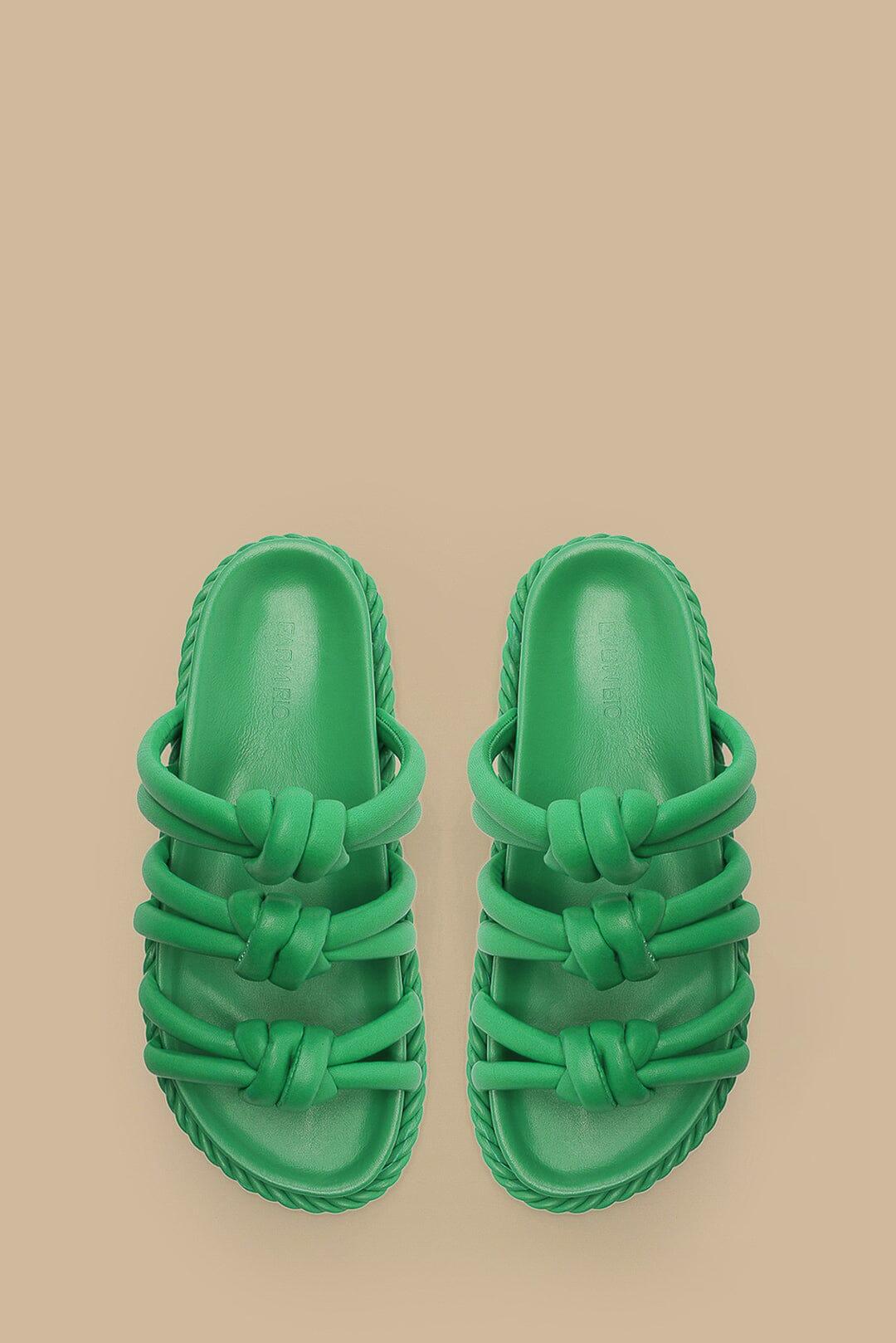 Green Tie Flat Sandal Product Image