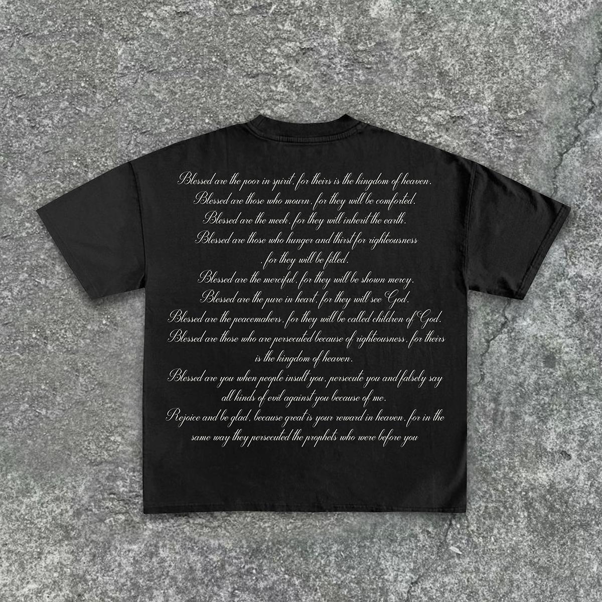 Vintage Scriptures of the Blessed Virgin Mary Graphic Cotton T-Shirt Product Image