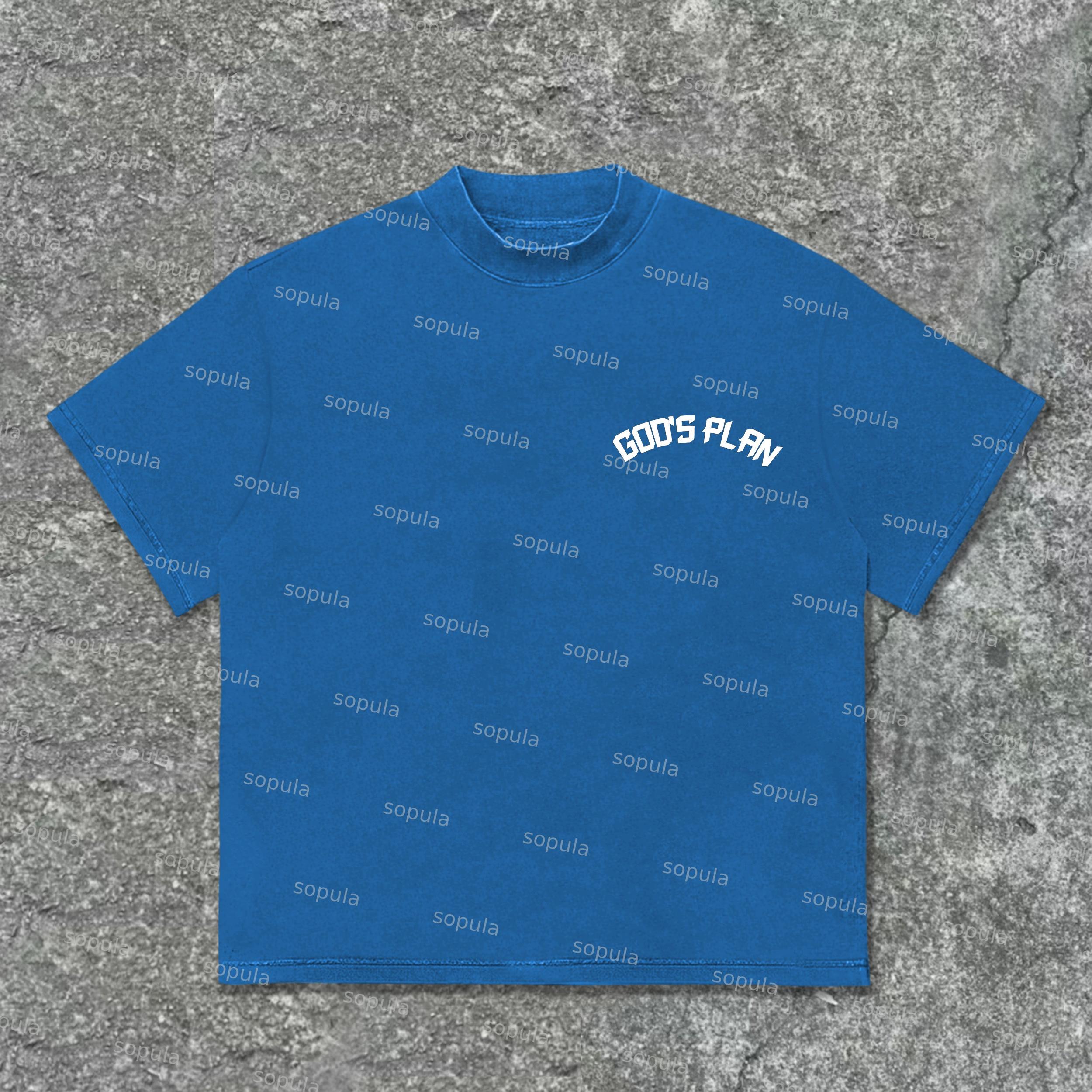 Unisex Men's God's Plan Faith Vintage Graphic Street Cotton T-Shirt Product Image