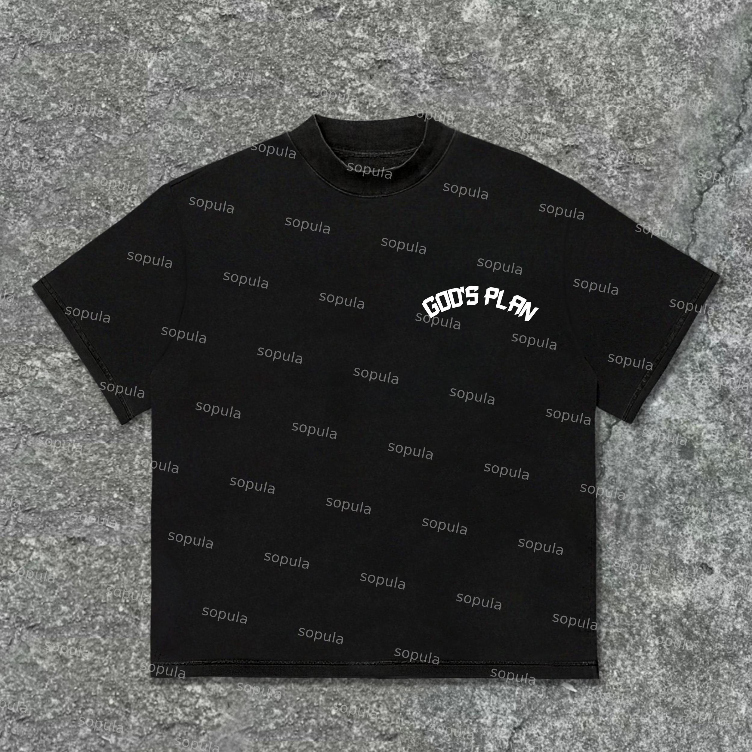 Unisex Men's God's Plan Faith Vintage Graphic Street Cotton T-Shirt Product Image