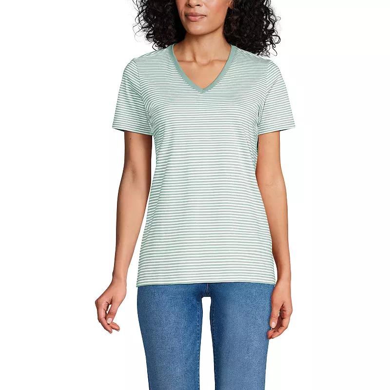 Petite Lands' End Relaxed-Fit Supima Cotton V-Neck Tee, Women's,  Product Image