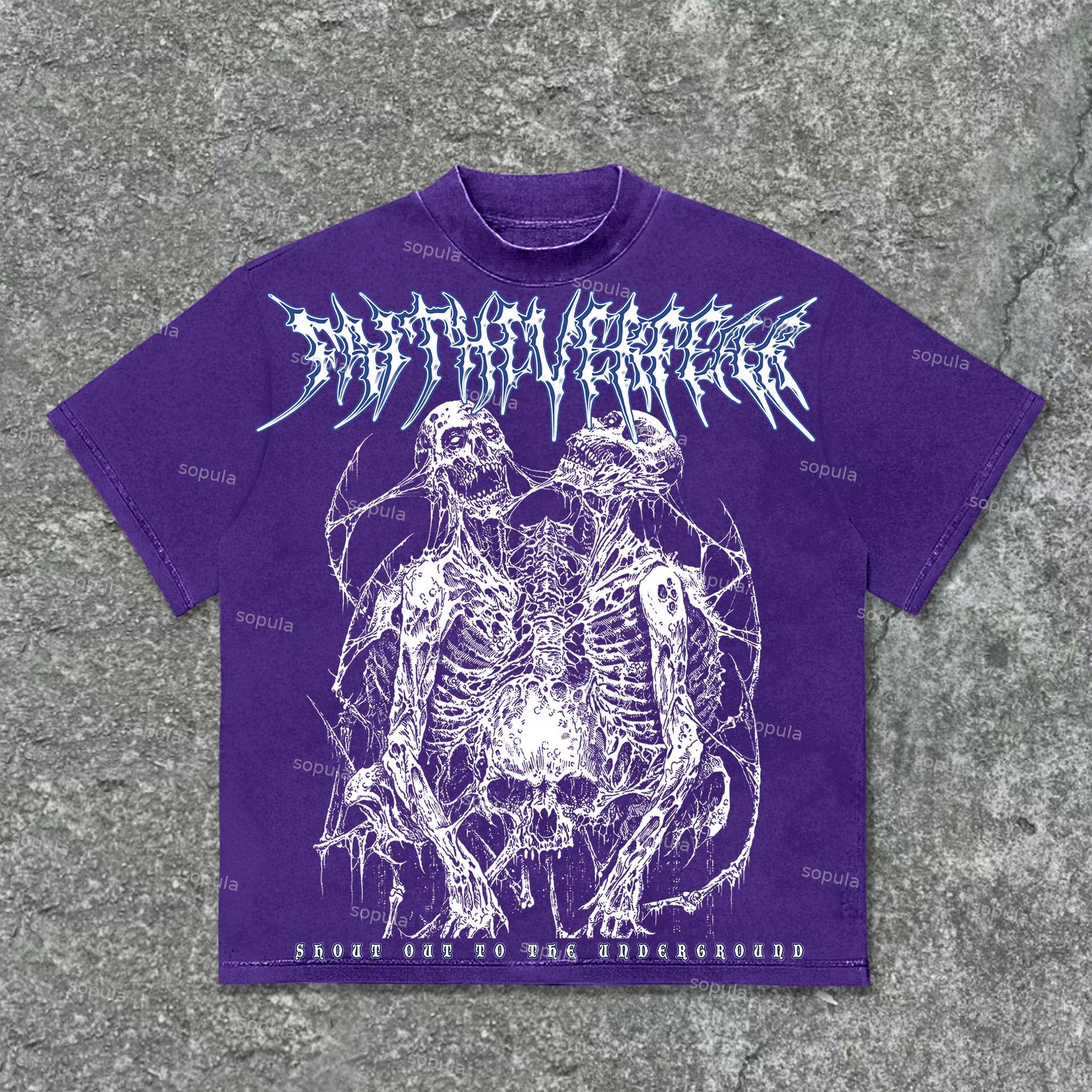 Sopula Faith Over Fear Vintage Skull Print Graphic Cotton T-Shirt Product Image