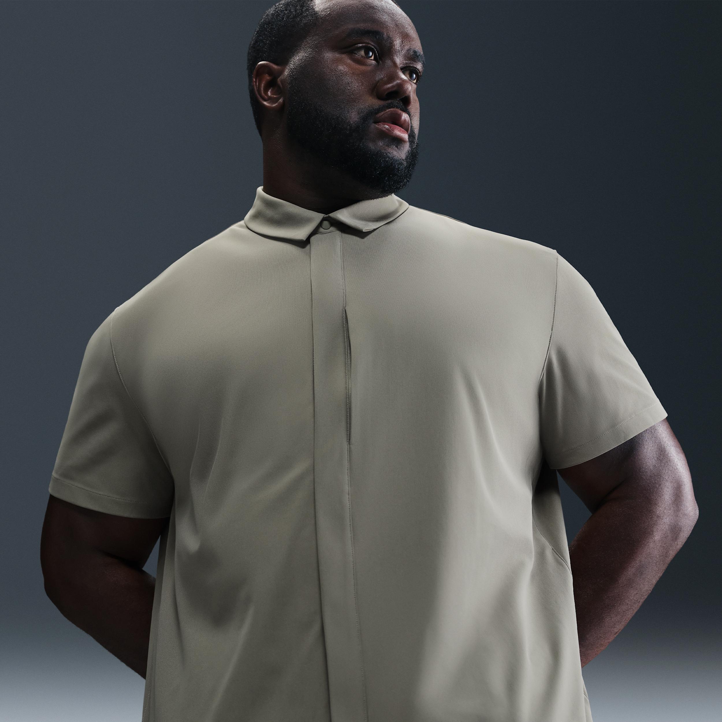 Nike Mens 24.7 PerfectStretch Dri-FIT Short-Sleeve Snap-Down Top | HQ6958-320 Product Image