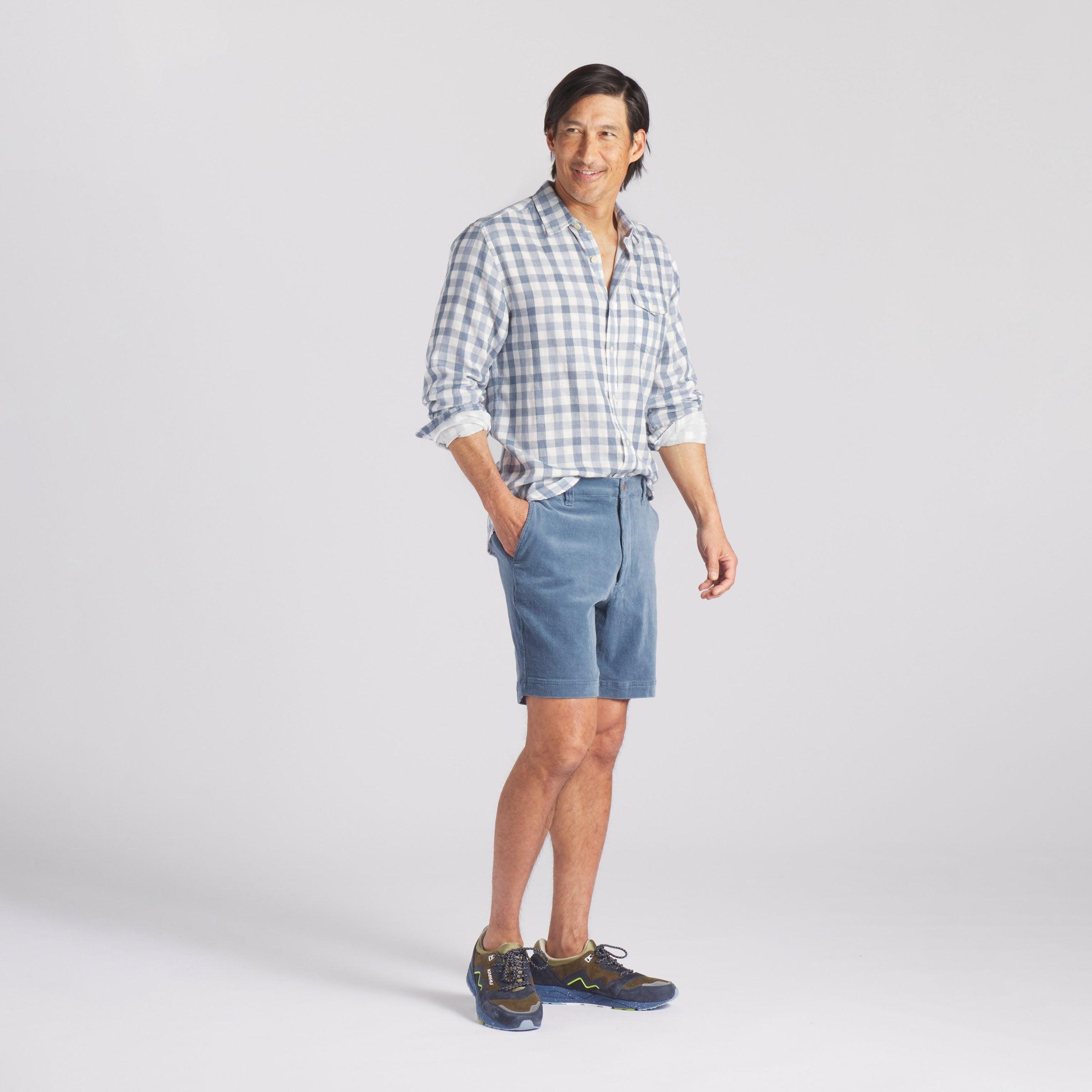 Denby Double Cloth Shirt - Heather Blue Cream Gingham Product Image