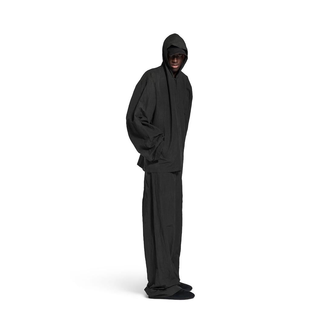 Men's Hooded Zip-up Jacket in Black Product Image
