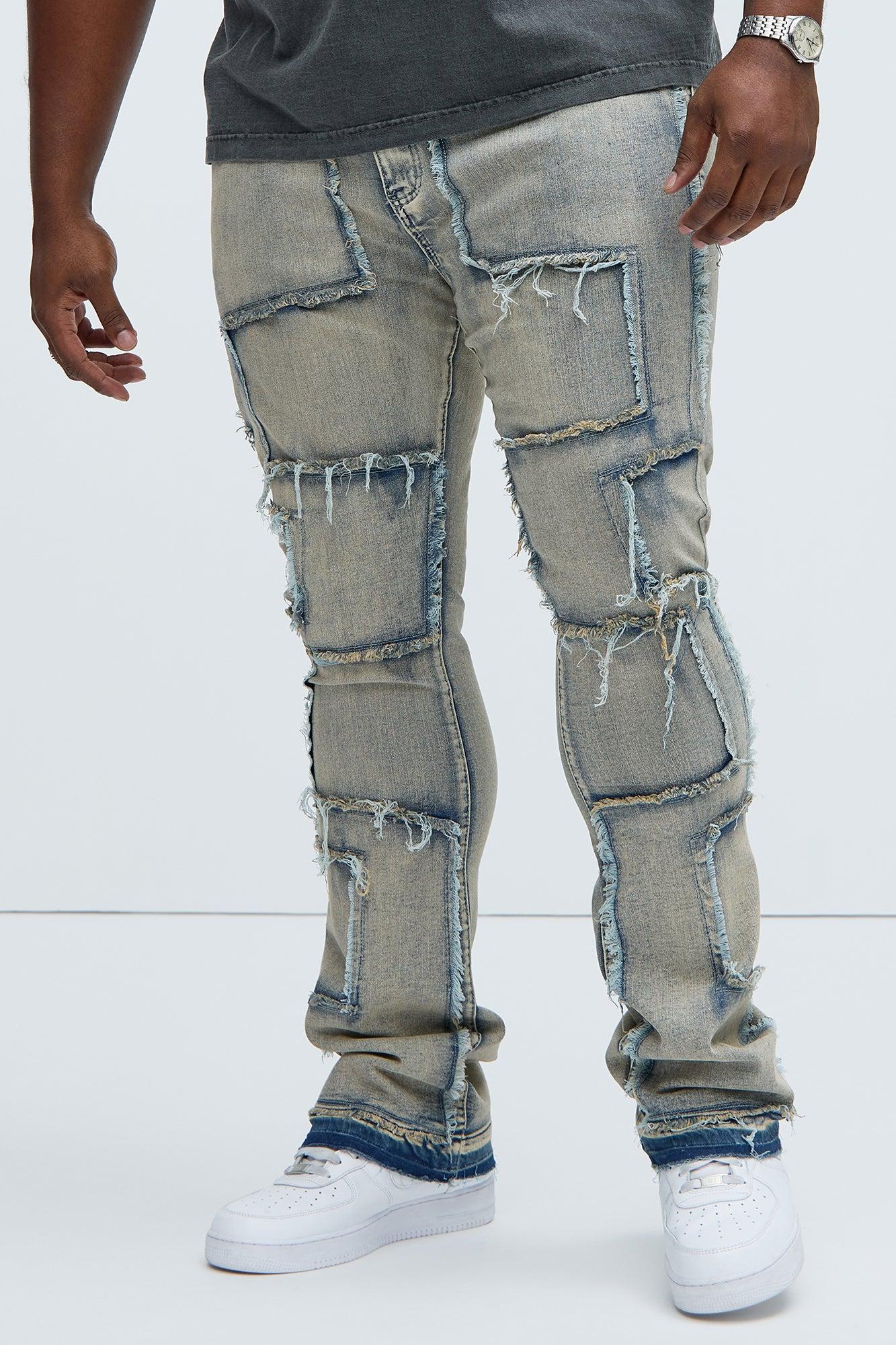 Be Square Stacked Skinny Flare Jeans - Light Blue Product Image