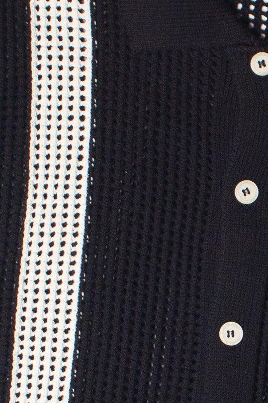 Crochet Bowling Style Button Up Shirt Product Image