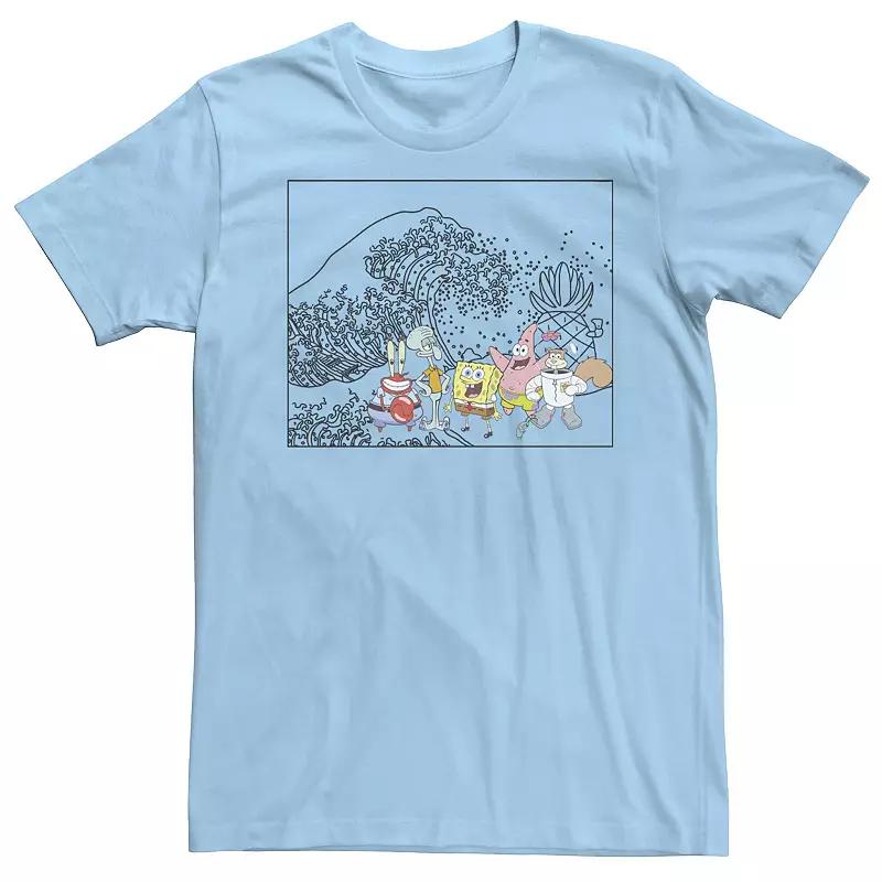 Men's Spongebob And Friends Tidal Wave Portrait Panel Tee,  Product Image