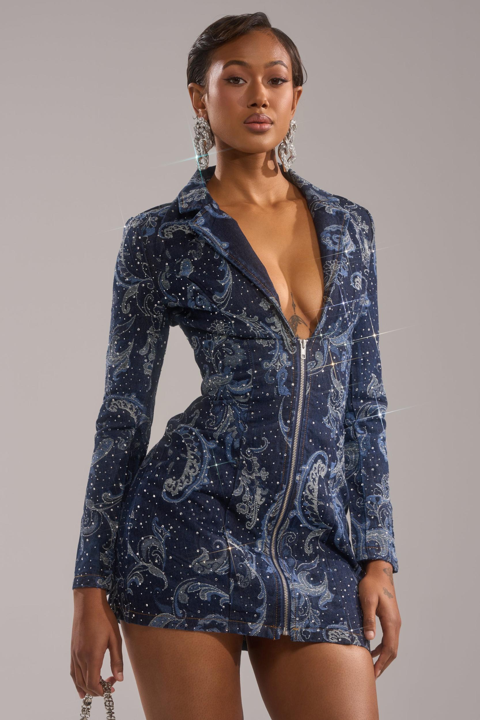 INTO SOMETHING BETTER DENIM BLAZER MINI DRESS Product Image