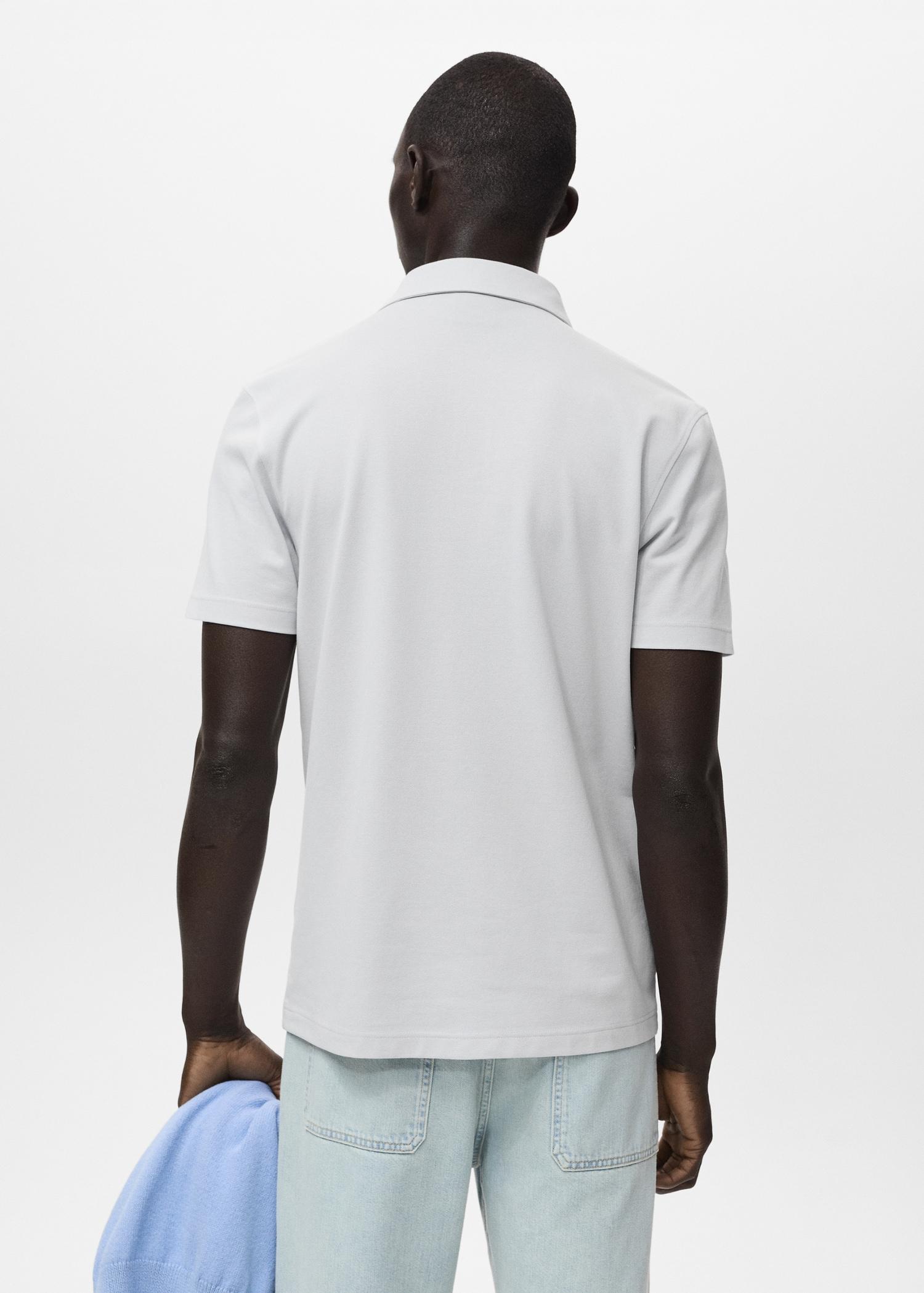 Cotton piqué polo shirt - Men | MANGO USA Product Image