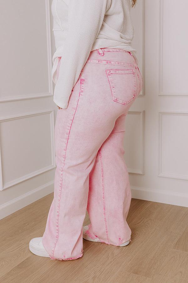 RISEN Emilia High Waist Acid Wash Wide Leg Jean Curves Product Image