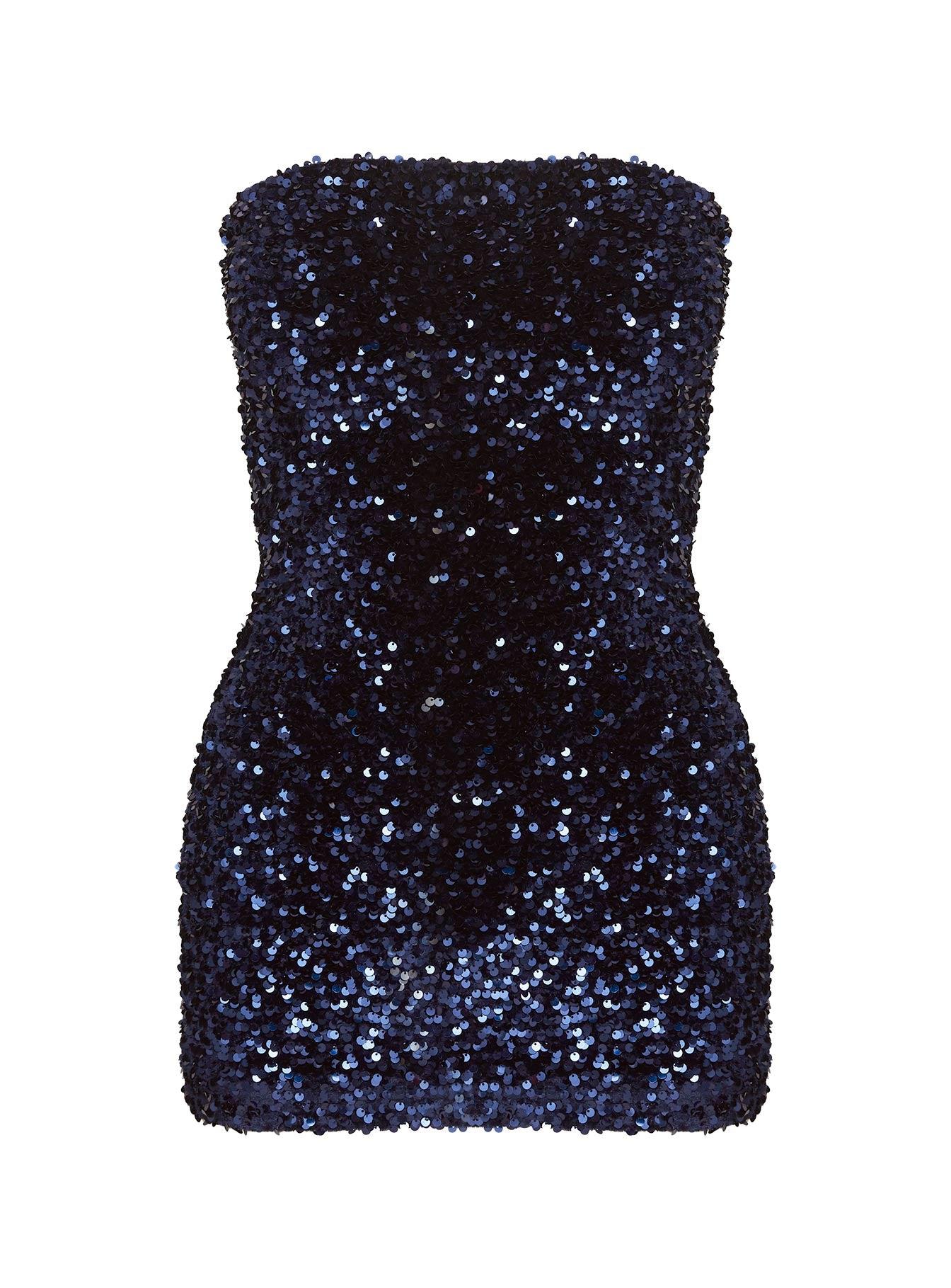 Eldoni Strapless Mini Dress Navy Product Image