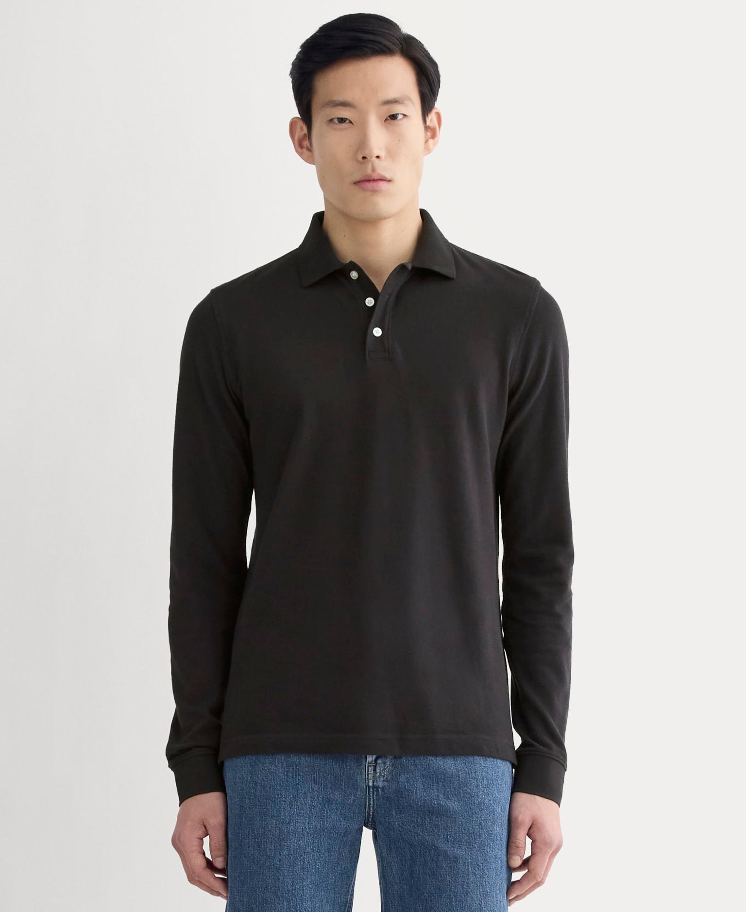 Mens Long-Sleeve Pique Polo T-Shirt by Everlane Product Image