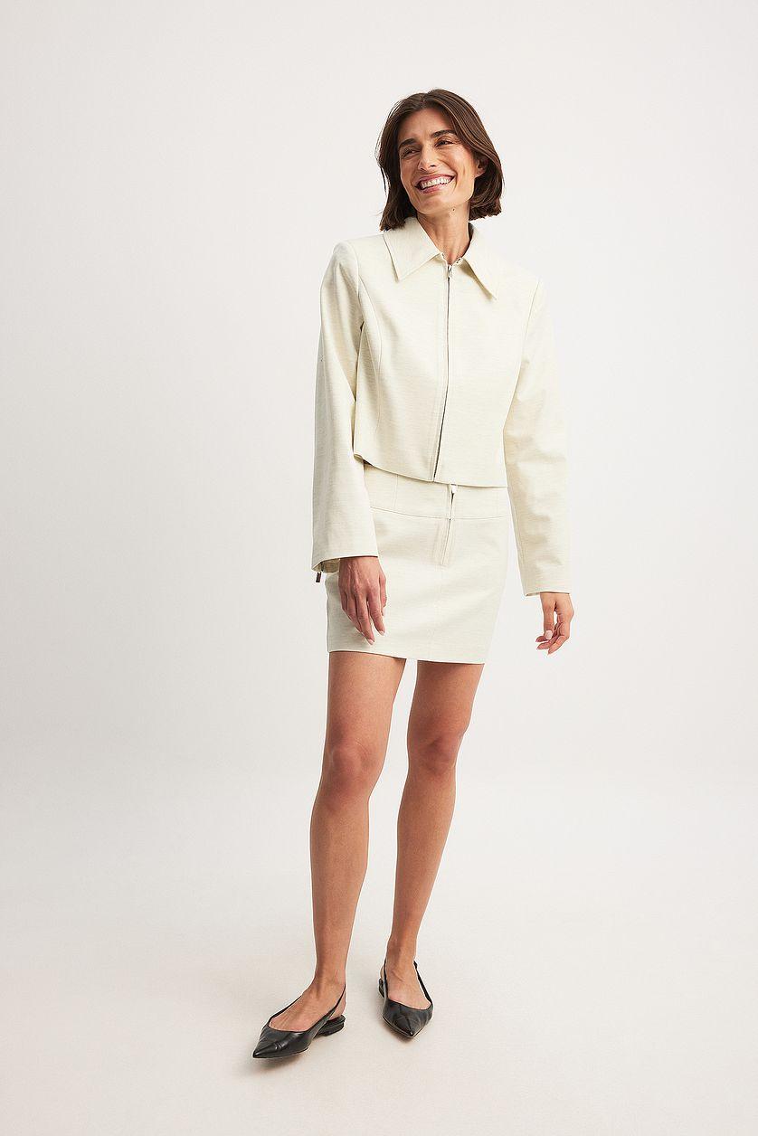 Zip Detail Jacket Beige Product Image