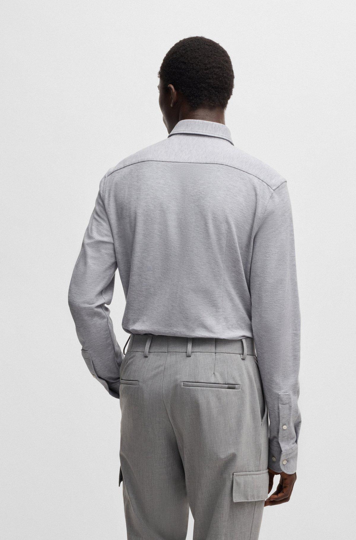 Slim-fit shirt in cotton-piqué jersey Product Image