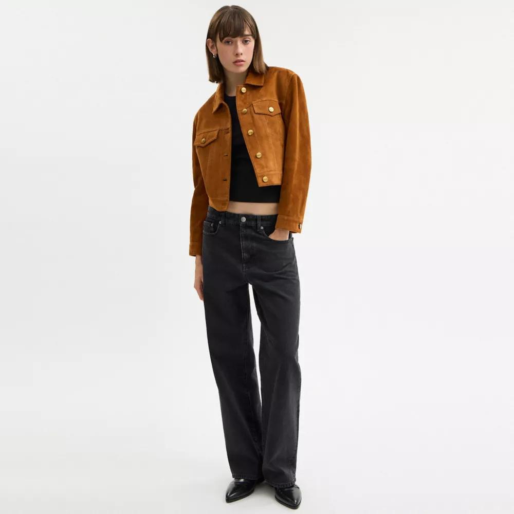 Cropped Suede Jacket Product Image