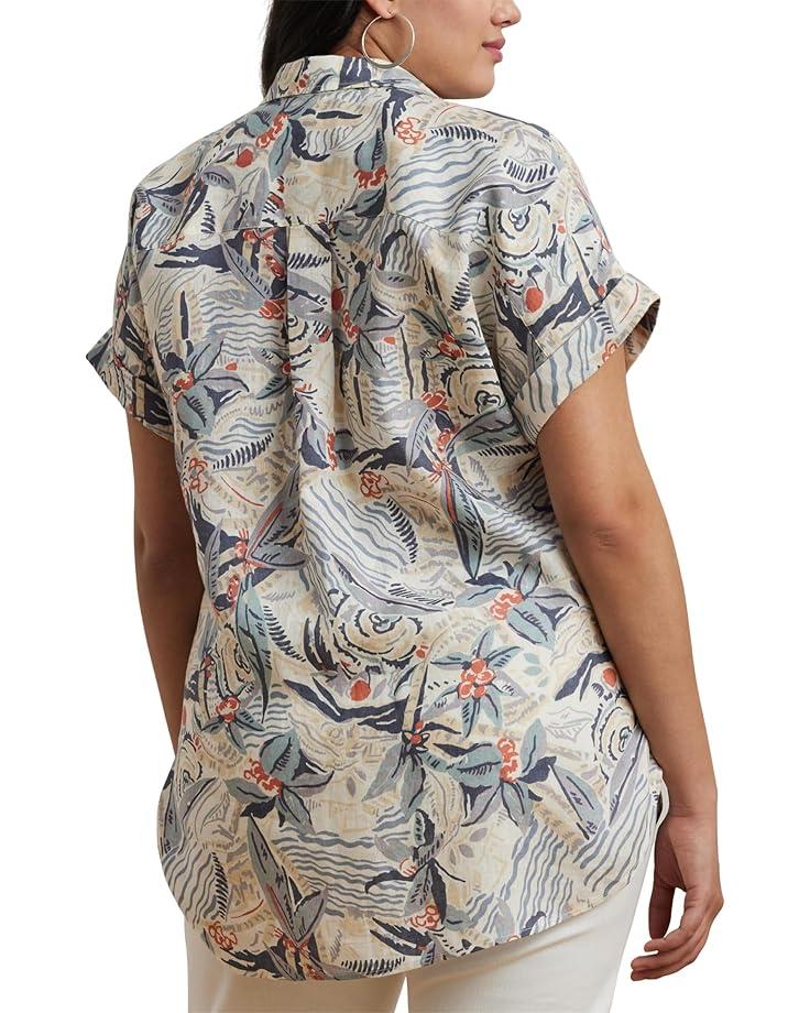 Linen-Blend Short-Sleeve V-Neck Sweater Product Image