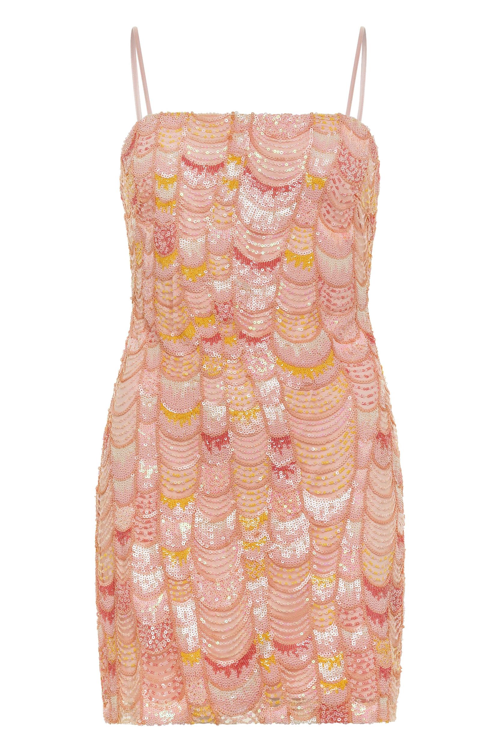 Emmy Pink Mermaid Mini Dress Product Image