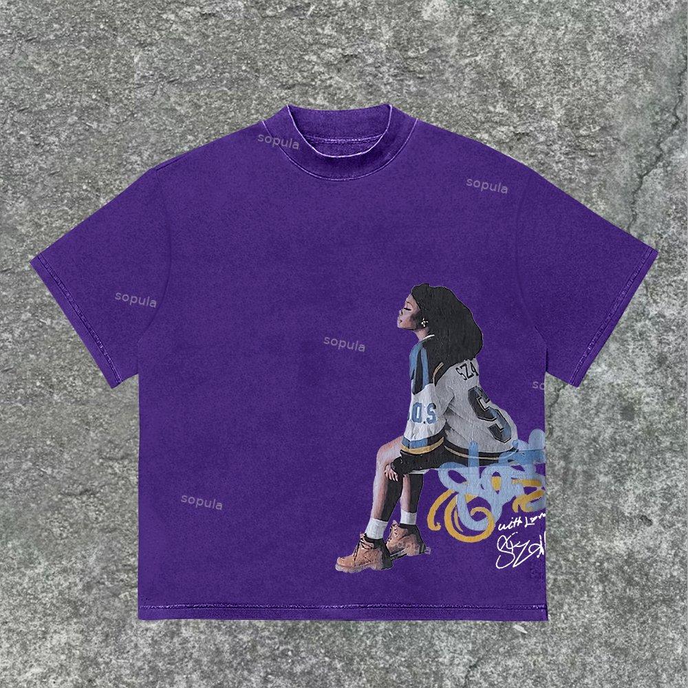 Vintage Sza Graphic Cotton T-Shirt Product Image