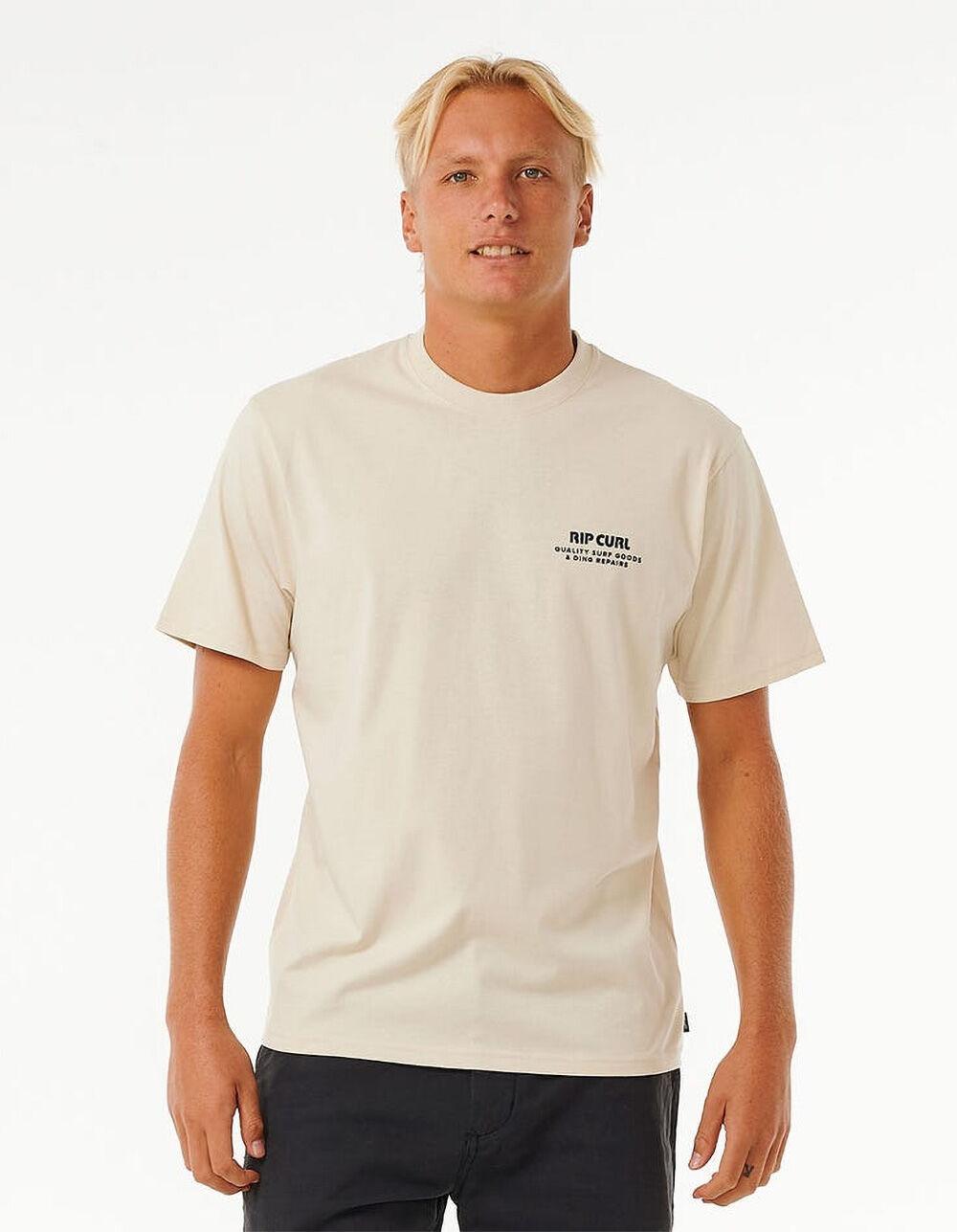 RIP CURL Heritage Ding Repairs Mens Tee - OFF WHITE Product Image