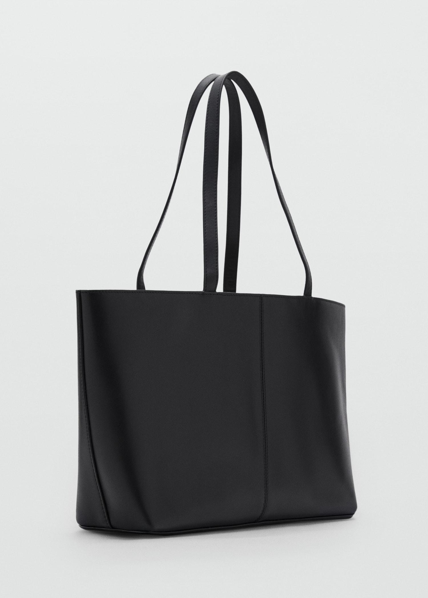 Medium leather shopper bag - Women | MANGO USA Product Image