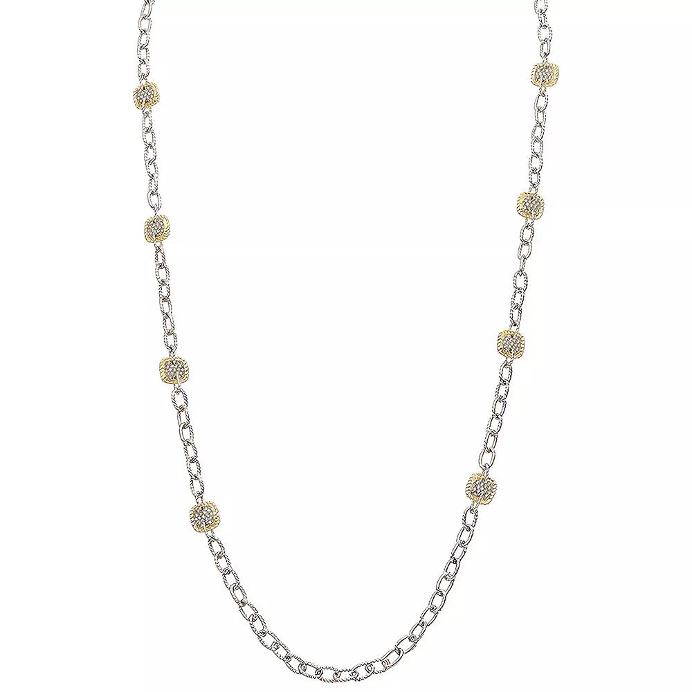 Juvell 18k Gold Plated Two Tone Cubic Zirconia Necklace, Women's Product Image